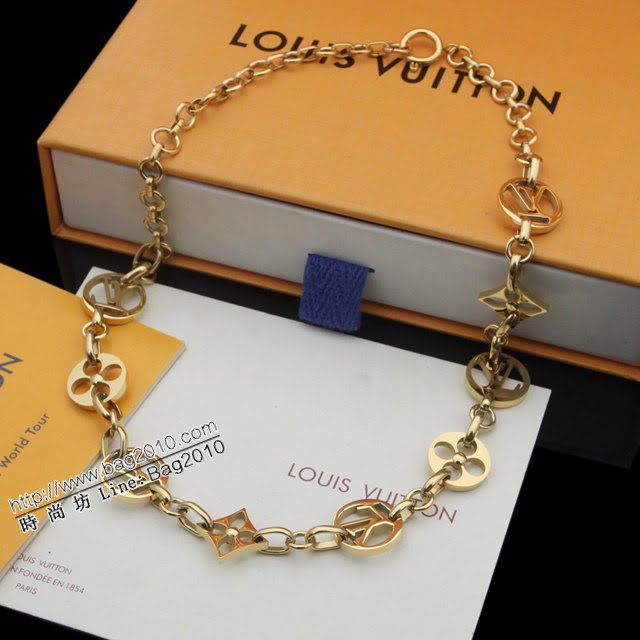 Louis Vuitton新款飾品 路易威登粗版多花項鏈 LV四葉草鏤空項鏈  zglv2176